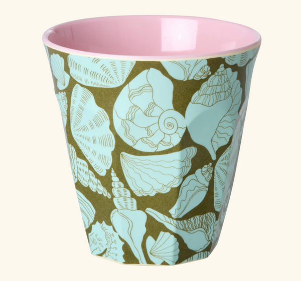 Rice Melamine Cup with Seashell Print