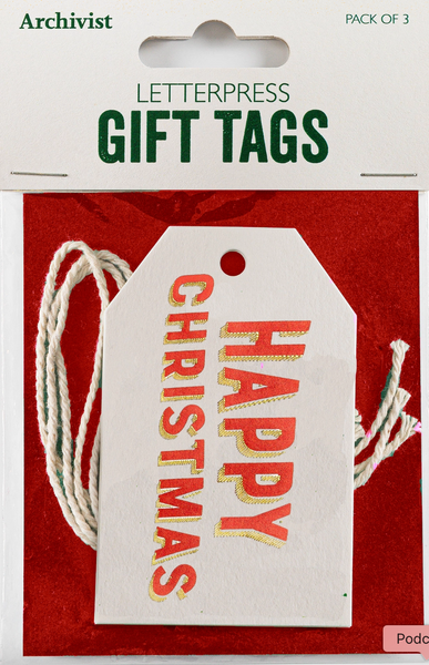 Archivist Happy Christmas Gift Tag - Pack of 6 Pcs