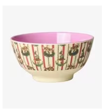 Rice Melamine Bowl With Sweet Forest Print In Creme - 700ml