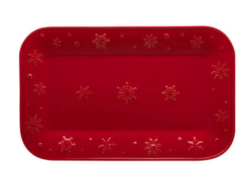 Bordallo Snowflakes Red Platter 34.5cm - Red