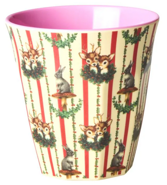 Rice Melamine Cup With Sweet Forest Print Creme