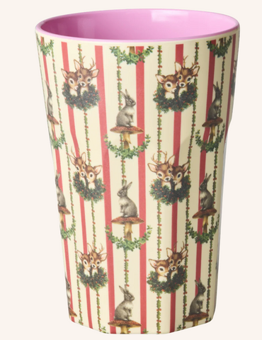 Rice Melamine Cup With Sweet Forest Print Creme