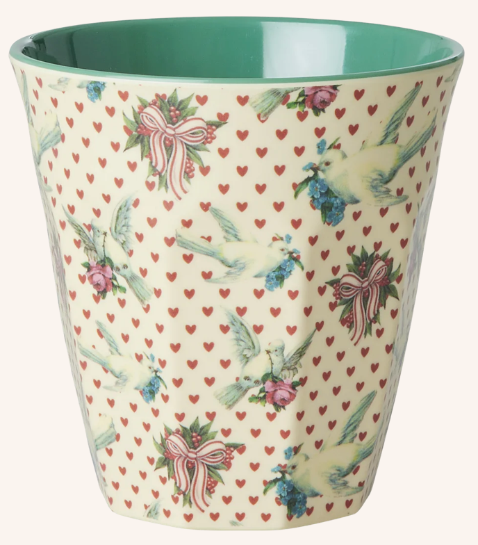 Rice Melamine Cup With Dove Print - 250ml
