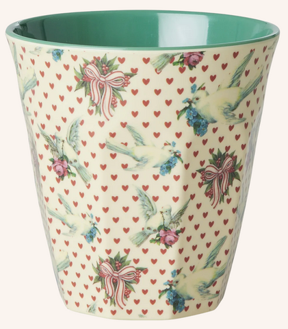 Rice Melamine Cup With Dove Print - 250ml