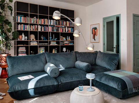 Fatboy Sumo Corner Seat Velvet Recycled Petrol