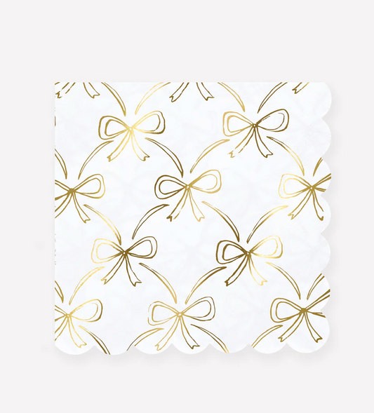 Meri Meri Gold Bow Small Napkins (x 16)