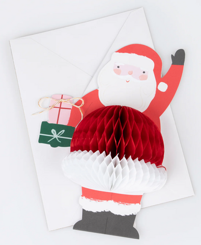 Meri Meri Honeycomb Santa Stand Up Card