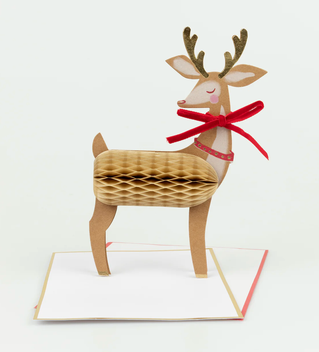 Meri Meri Stand-Up Reindeer Card, view 2