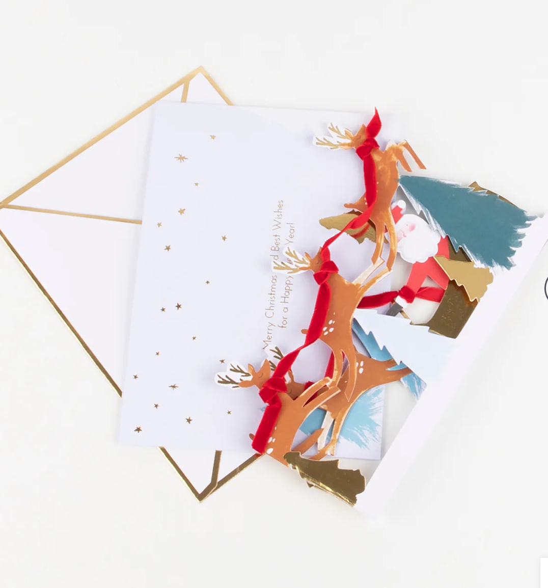 Meri Meri Santa's Sleigh 3D Scene Christmas Card