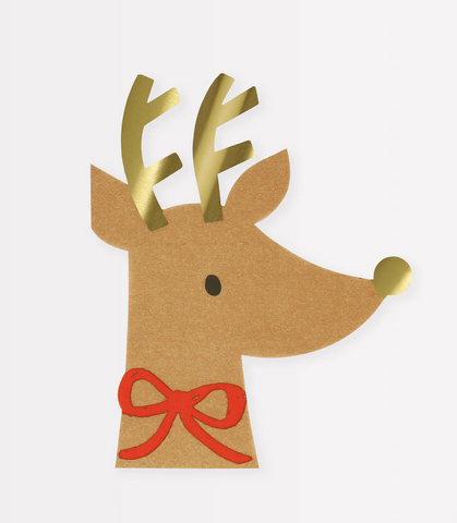 Meri Meri Reindeer With Red Bow Napkins