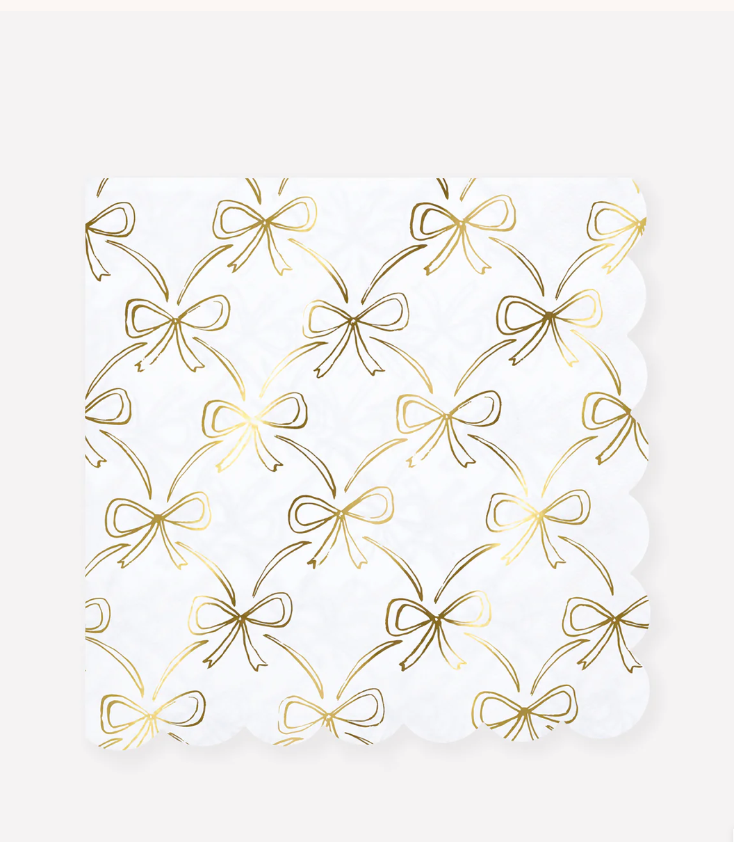 Meri Meri Gold Bow Large Napkins with gold foil bows