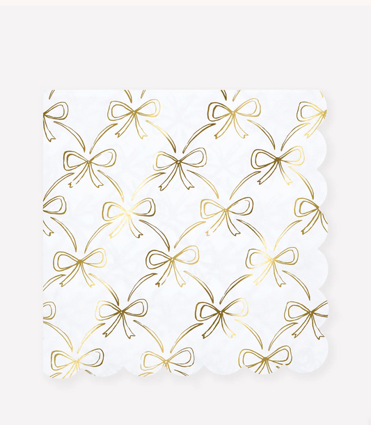 Meri Meri Gold Bow Large Napkins (x 16)