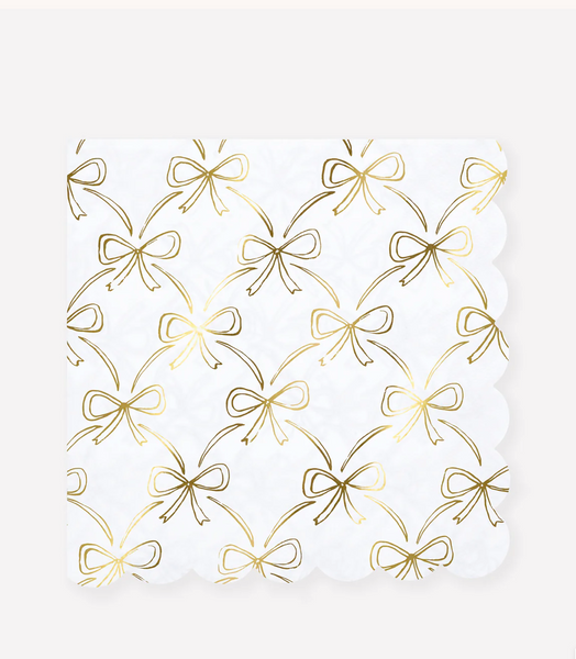 Meri Meri Gold Bow Large Napkins