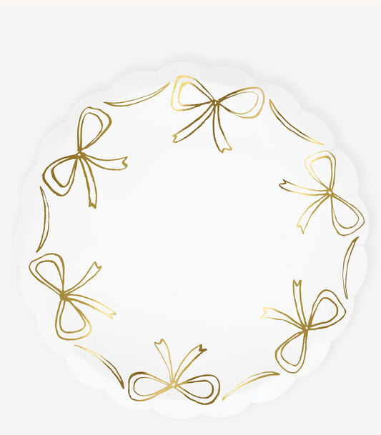 Meri Meri Gold Bow Dinner Plates
