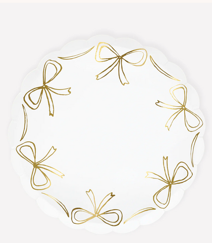 Meri Meri Gold Bow Dinner Plates