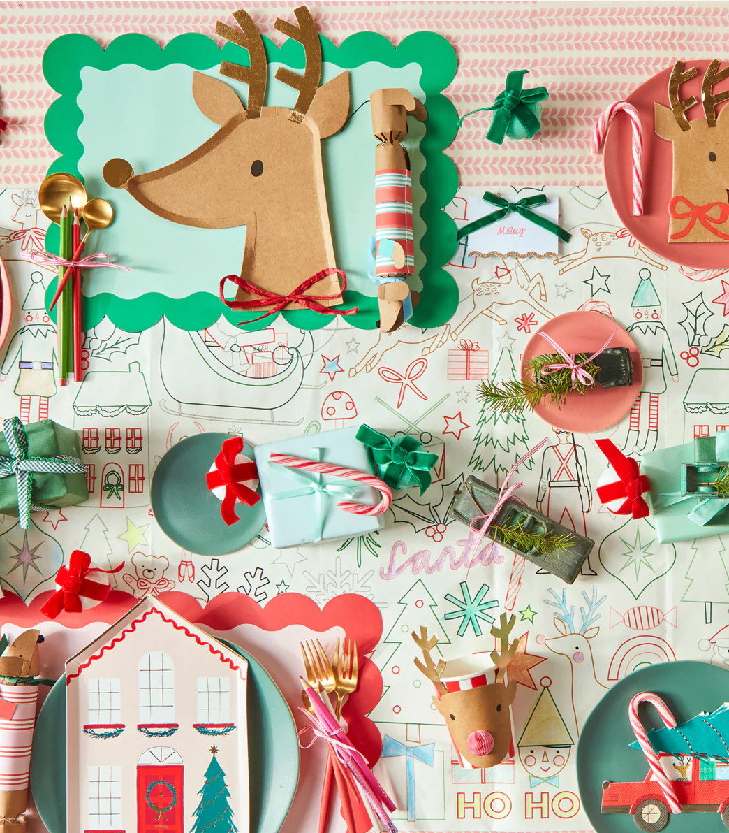 Meri Meri Reindeer With Raffia Bow Plates, view 2