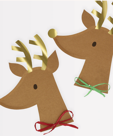 Meri Meri Reindeer With Raffia Bow Plates