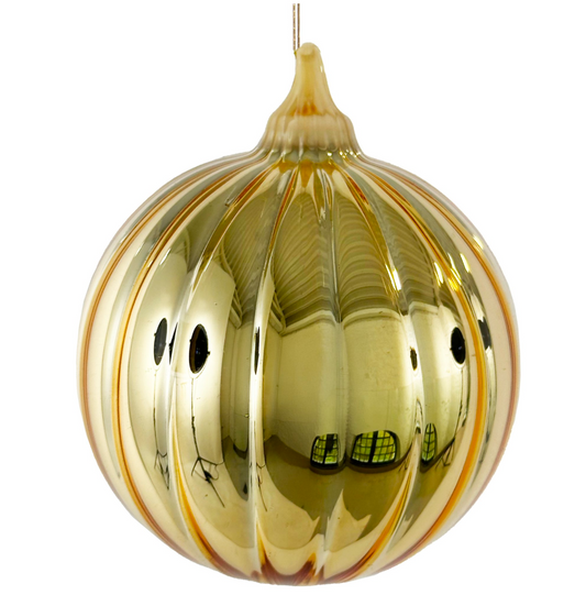 Shishi shiny gold lined glass Christmas bauble