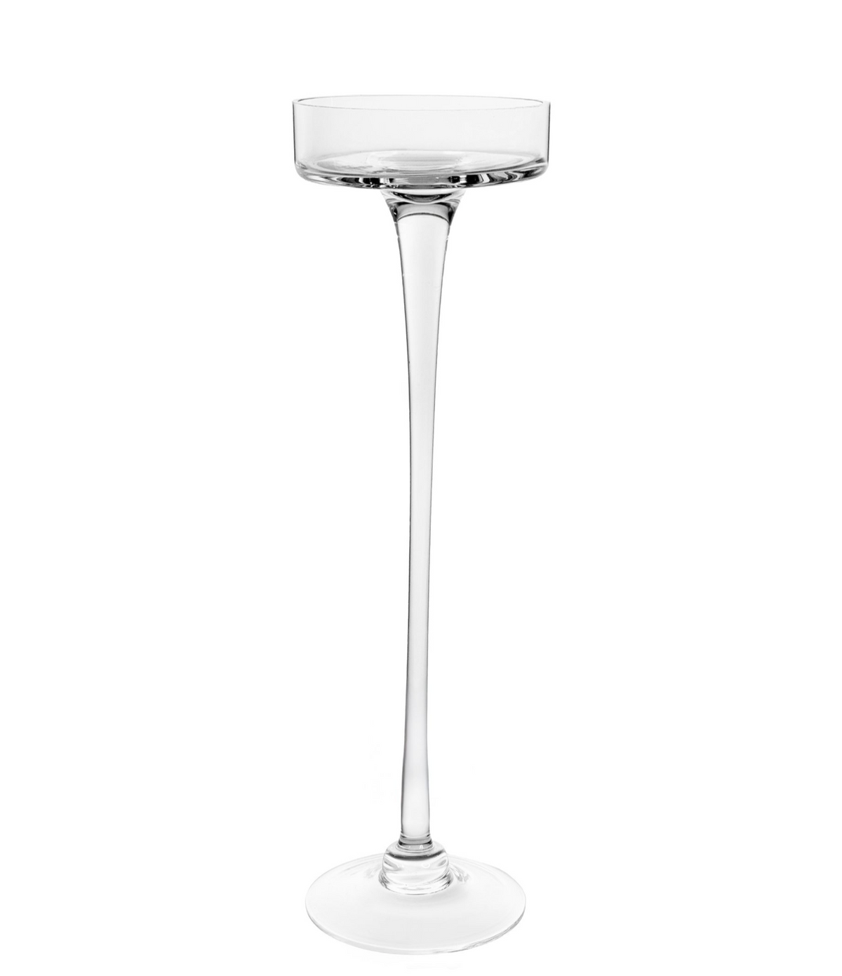 Shishi clear glass candle plate on long leg