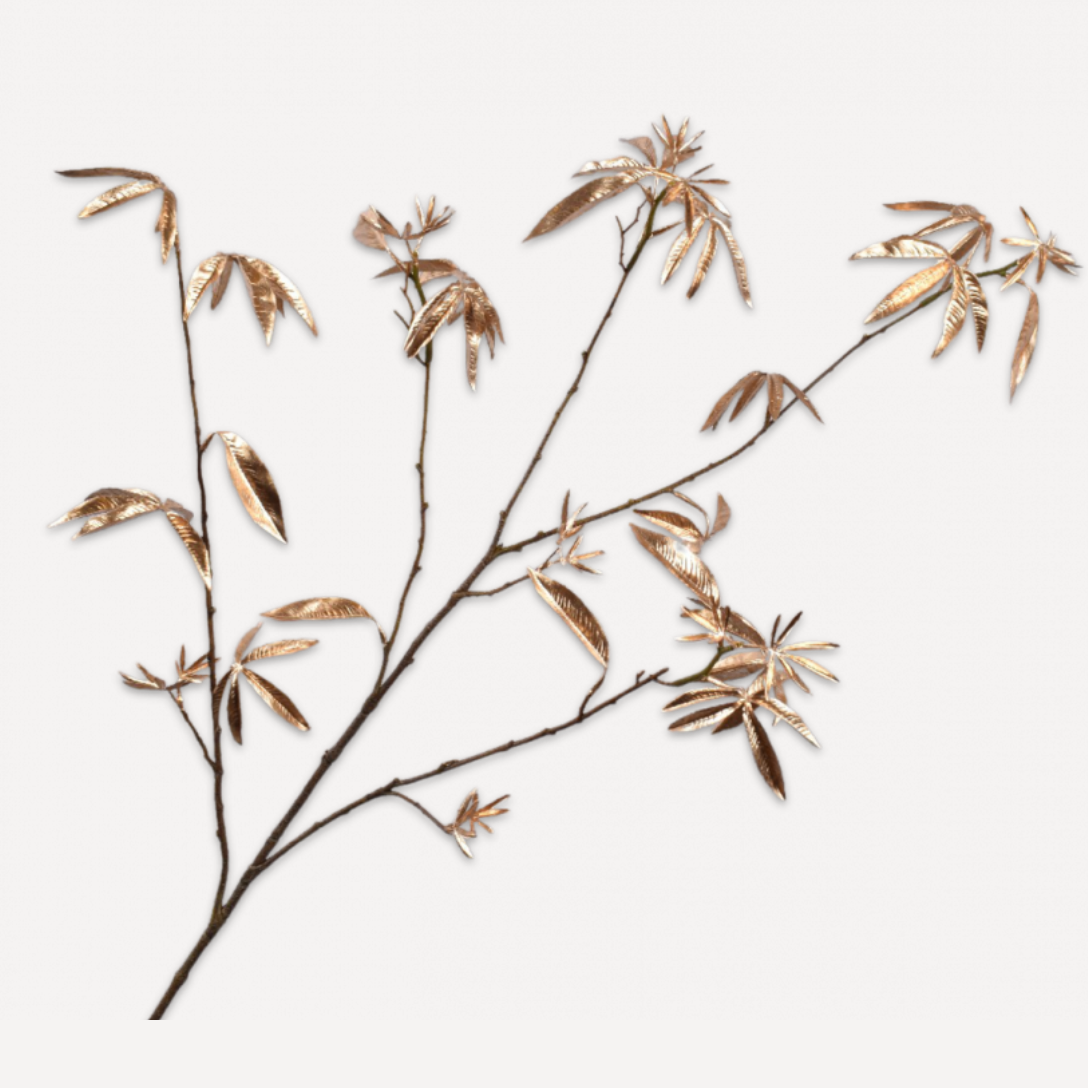 Silk-ka gold leaf spray floral stem
