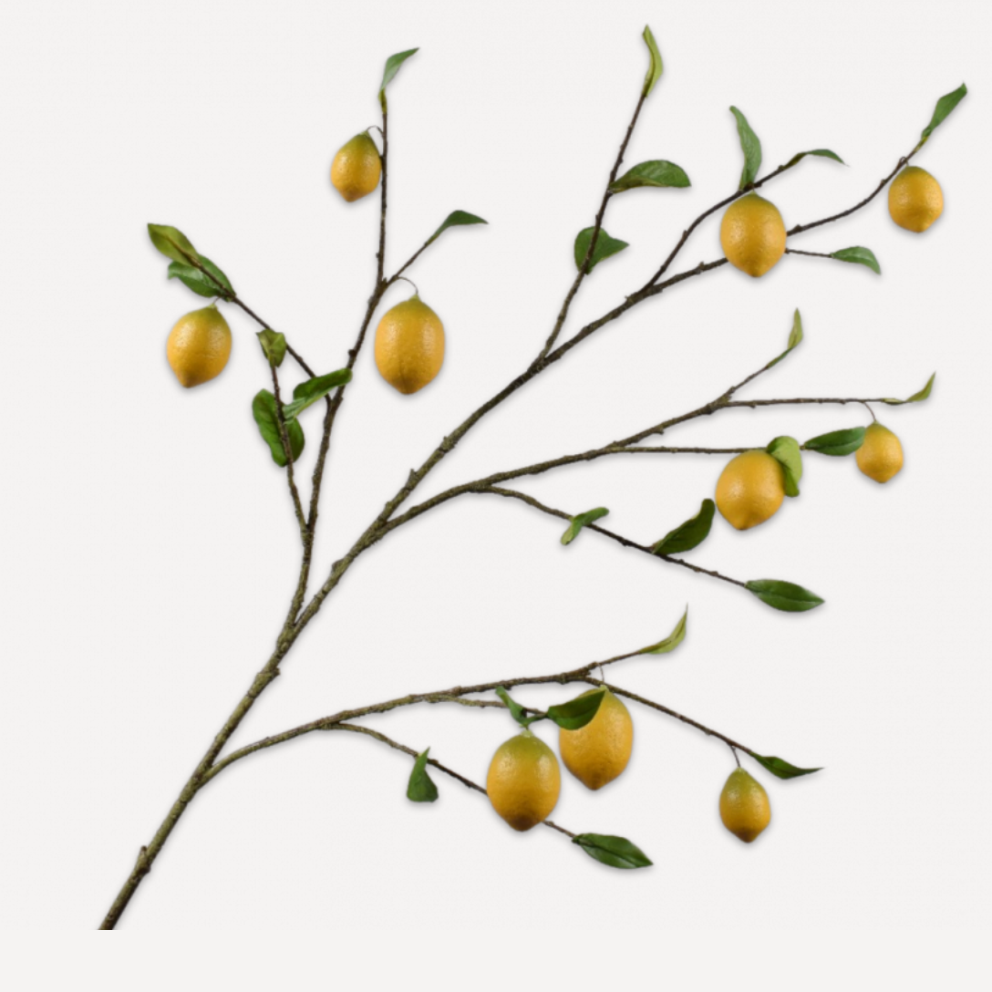Silk-ka yellow lemon spray floral stem