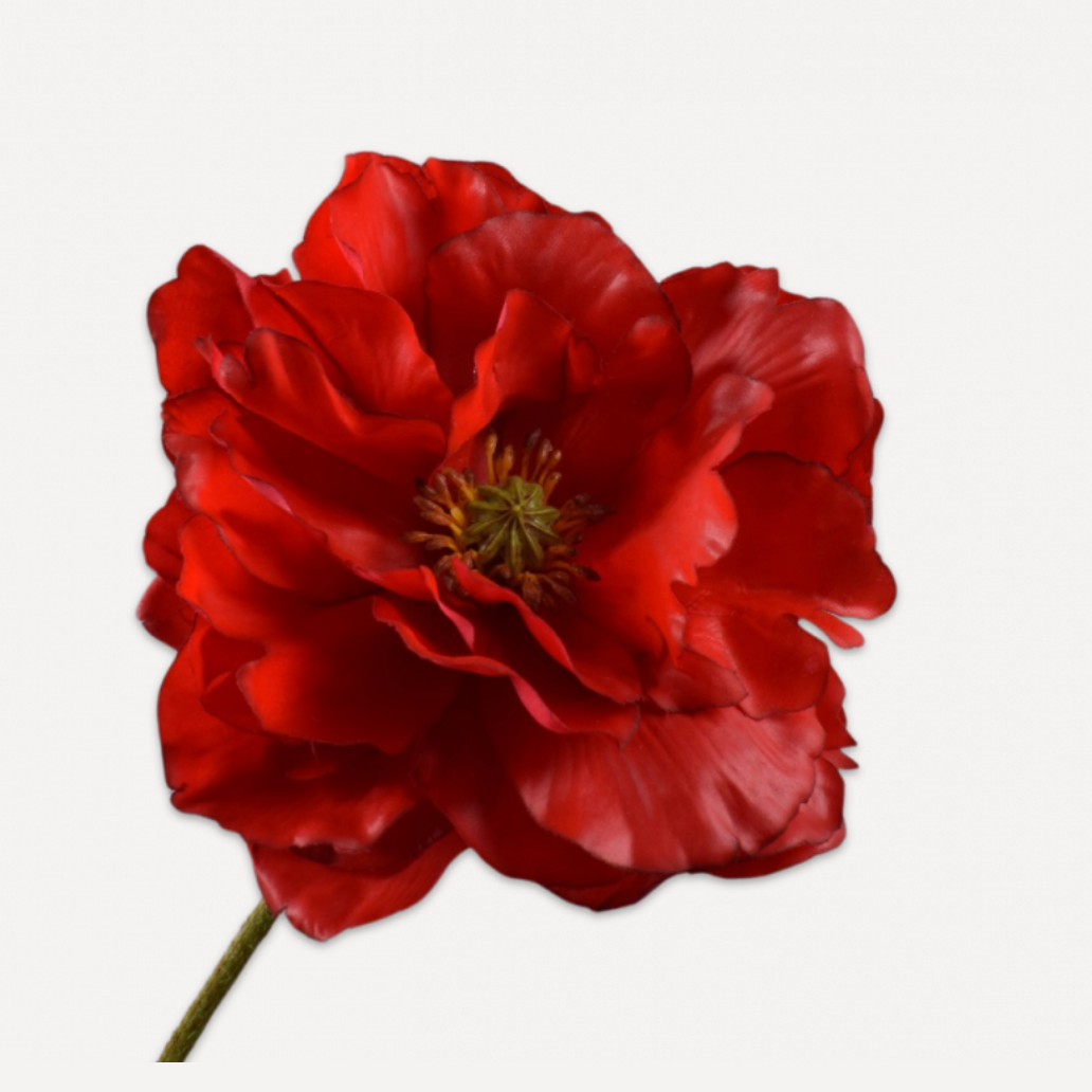 Silk-ka red poppy stem, 73 cm