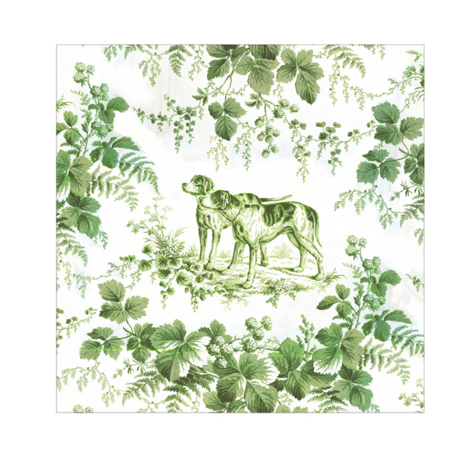 Caspari Hunting Toile Evergreen Napkins