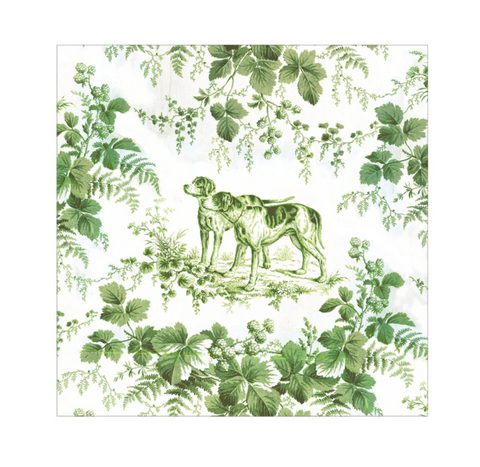 Caspari Hunting Toile Evergreen Napkins