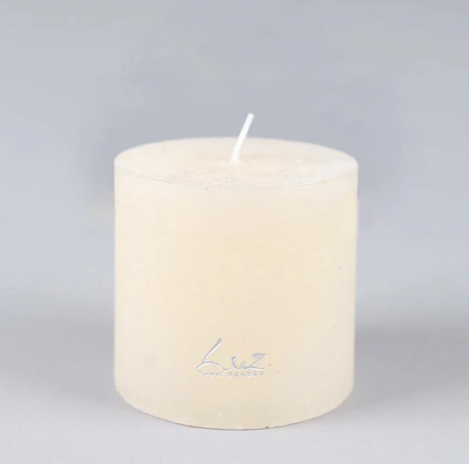 Rasteli Luz Your Senses Rustic Cilinder Candle In White Asparagus
