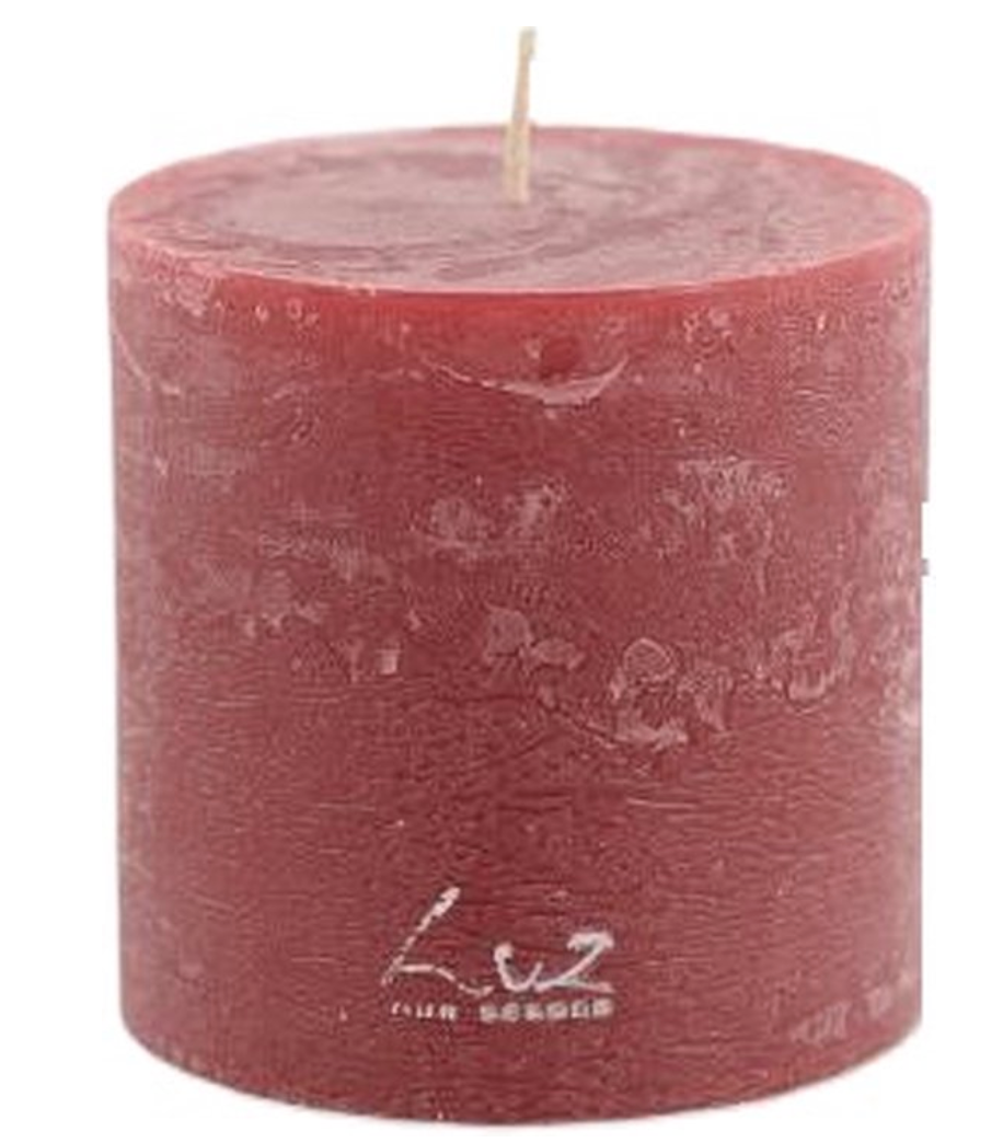 Rasteli Luz Your Senses Rustic Cilinder Candle - Antique Red