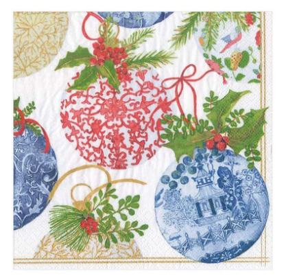 Caspari Paper Napkin Porcelain Ornament