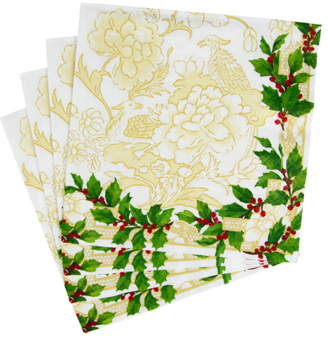 Caspari Ivory/Gold - Dinner Napkin