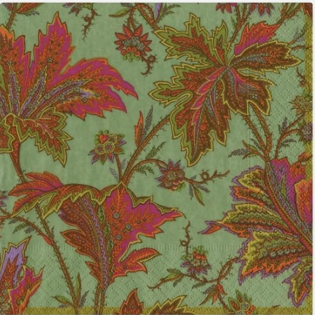 Caspari Sage Green Paisley Sage Green Napkin