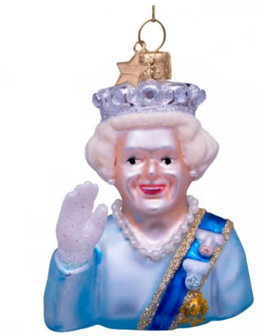Christmas Tree Ornament Hanging Glass Queen Elizabeth - 7cm