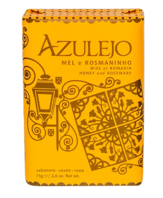 Ach Brito Honey & Rosemary Soap bar in Portuguese tile-inspired wrapping