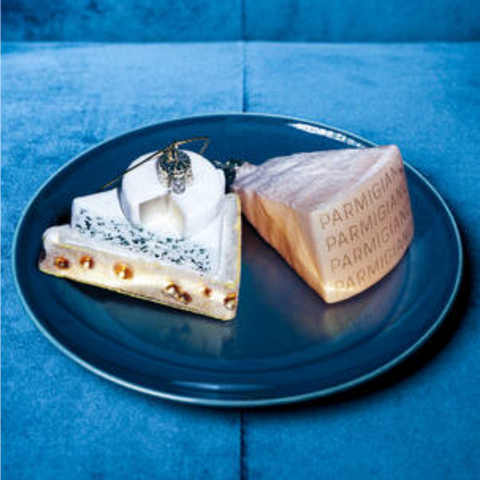 Christmas Tree Ornament Hanging Glass Triple Cheese - 5.5cm