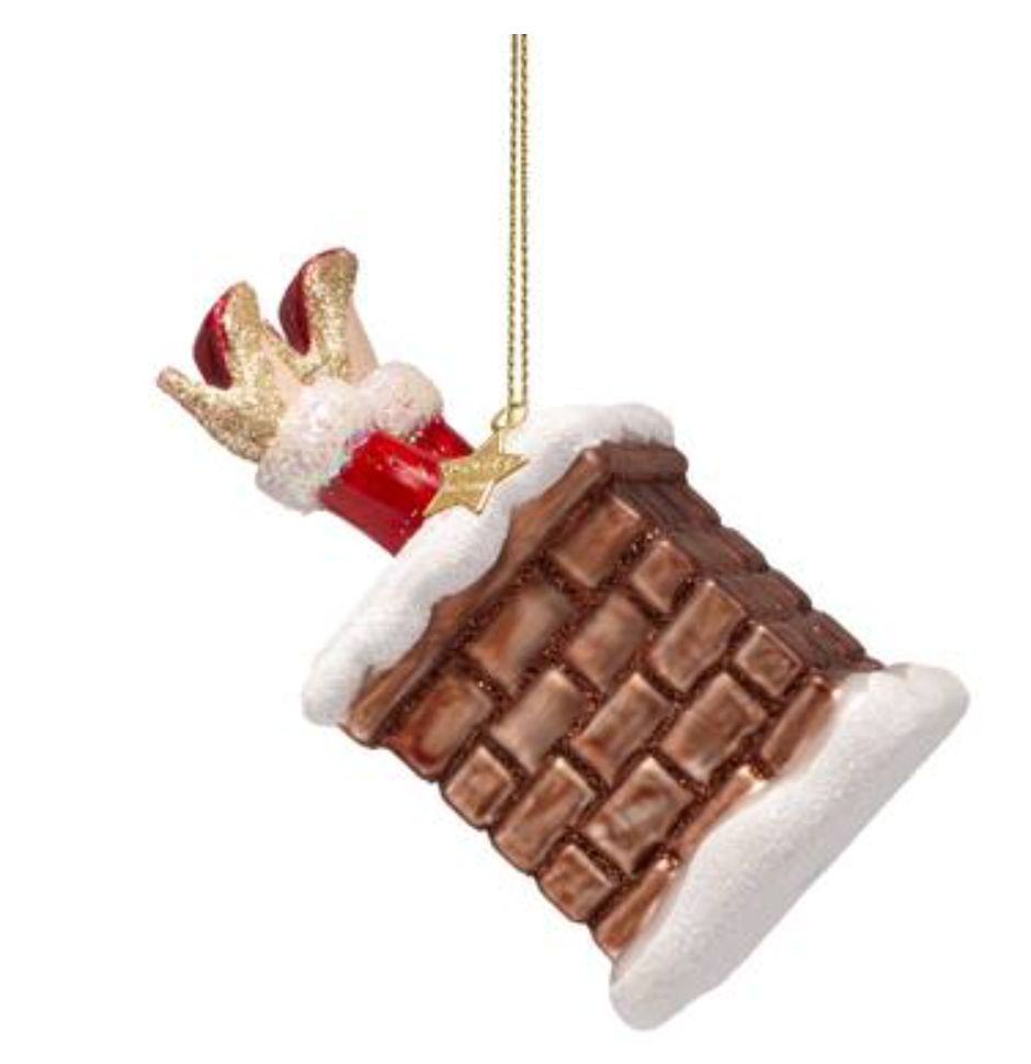 Christmas Tree Ornament Hanging Ornament Glass Chimney Mrs Santa Claus - 10cm