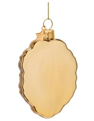 Christmas Tree Ornament Hanging Ornament Glass Shiny Gold Press For Poolboy Button - 9cm