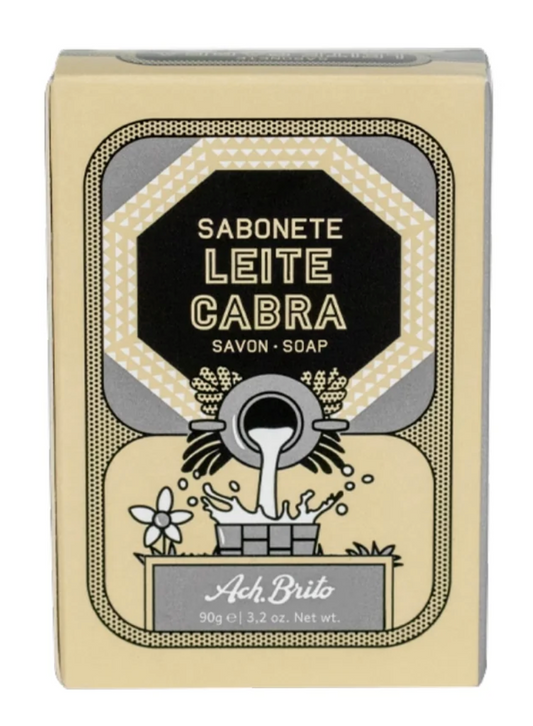 Ach Brito Goat Milk Soap bar in its heritage-style packaging