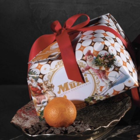 Panettone Muzzi Ghirlanda Orange Chocolate Christmas Cake 1KG