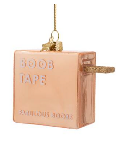 Christmas Tree Ornament Hanging Ornament Glass Powder Pink Boob Tape - 8cm