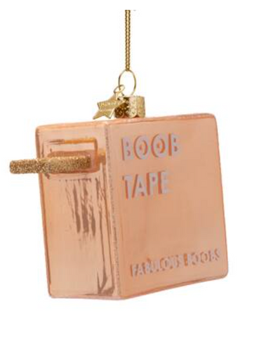 Christmas Tree Ornament Hanging Ornament Glass Powder Pink Boob Tape - 8cm