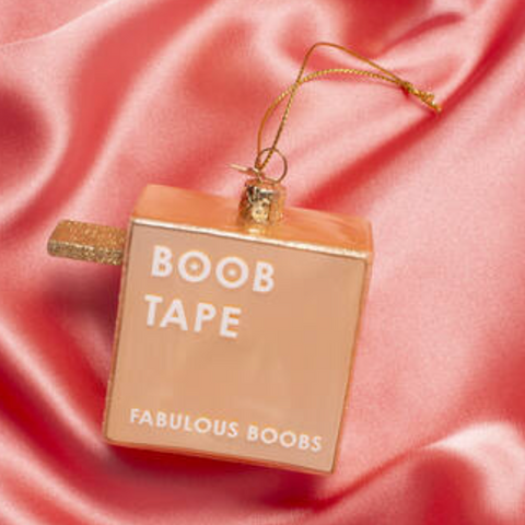Christmas Tree Ornament Hanging Ornament Glass Powder Pink Boob Tape - 8cm