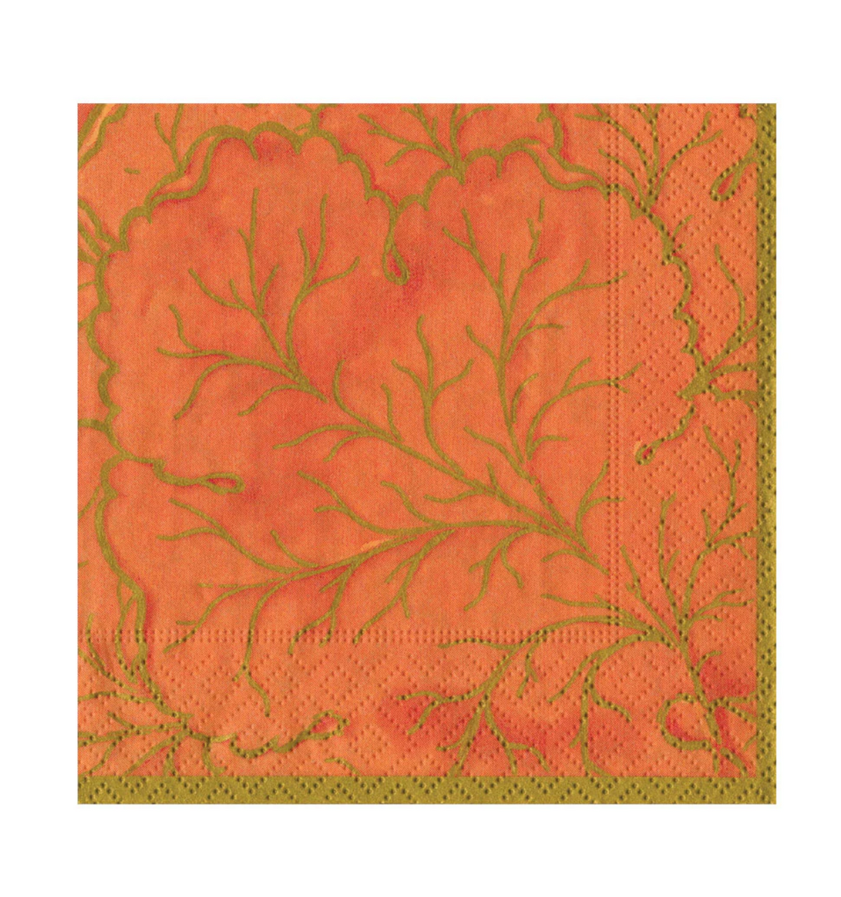 Caspari Gilded Majolica Coral Luncheon Napkins