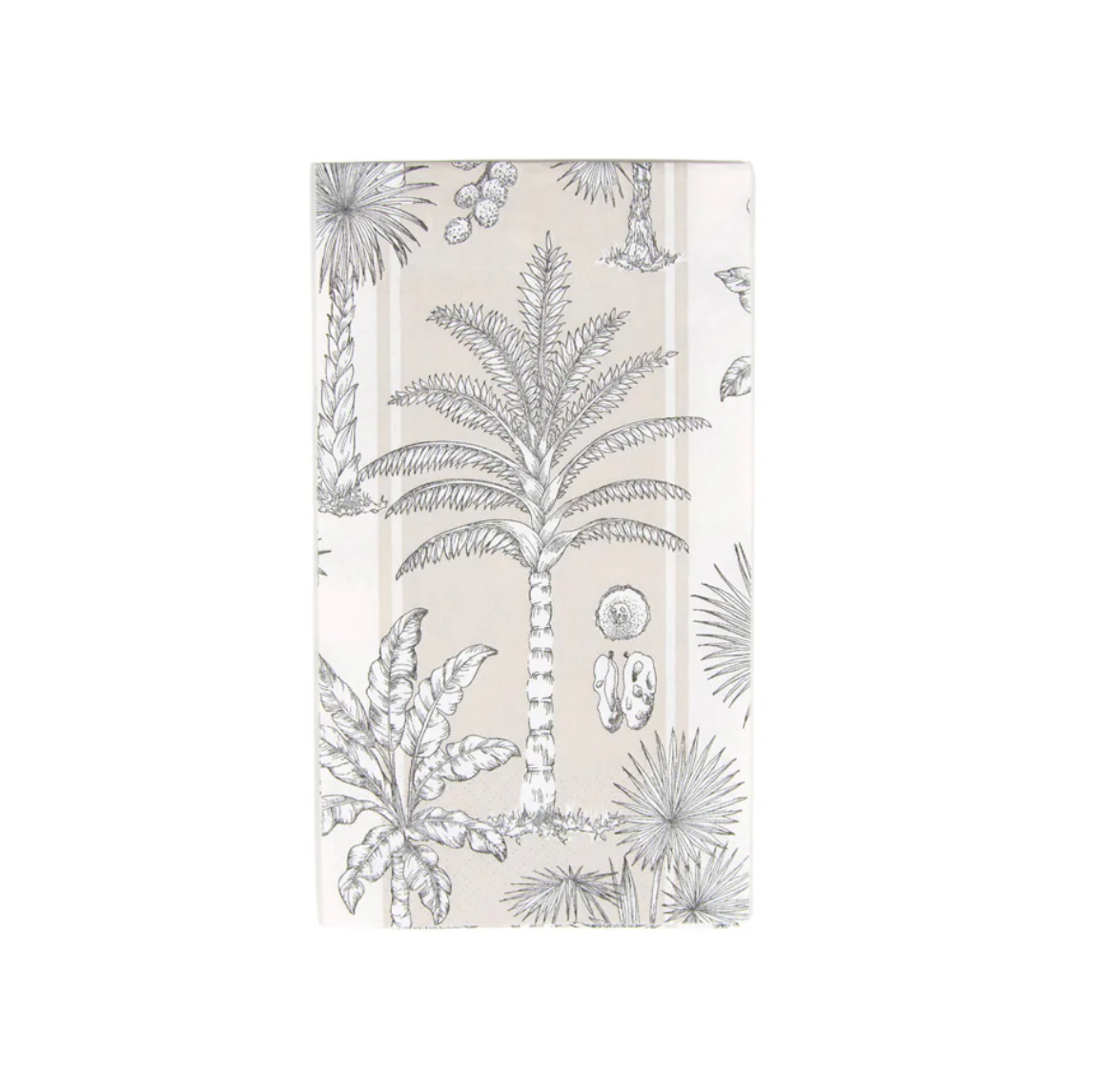 Caspari Southern Palms Flax/White Guest Towel