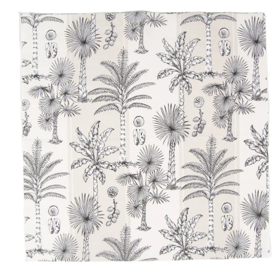 Caspari Southern Palms Flax/White Napkin Luncheon