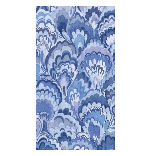 Caspari Marbled Ceramica Indigo Guest Towel