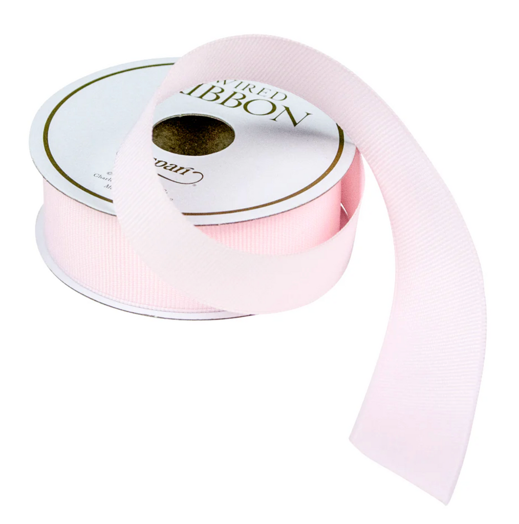 Caspari Grosgrain Powder Pink Narrow Ribbon, 8 Yards