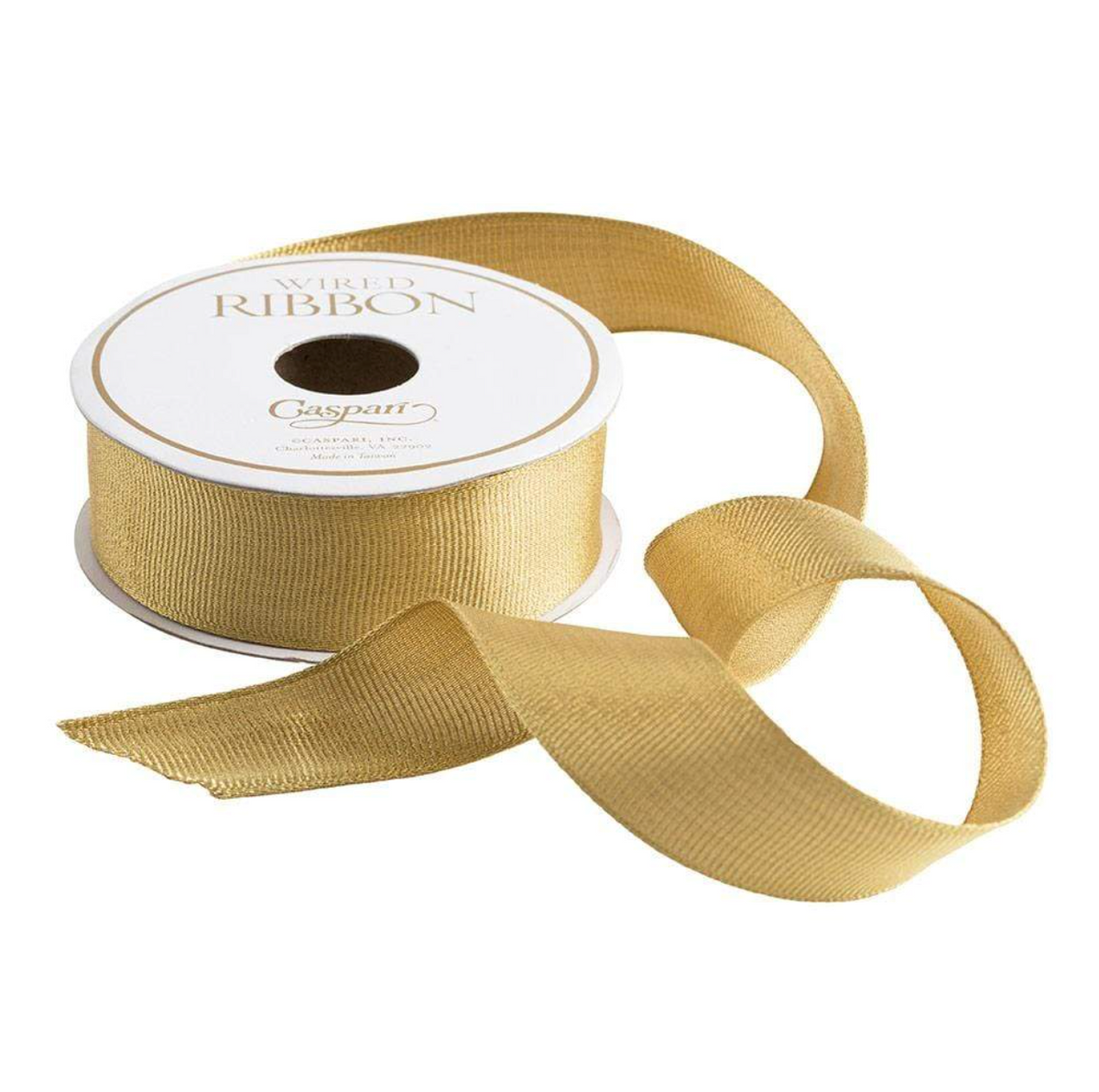 Caspari gold metallic grosgrain ribbon, 6 yards