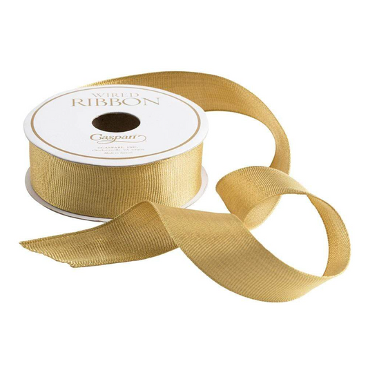 Caspari Gold Metallic Grosgrain Ribbon, 6 Yards